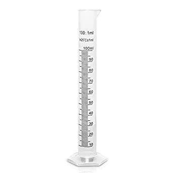 Measuring Cylinder, Hex Base, Plastic, 100ml