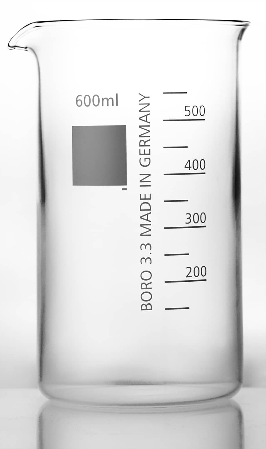 beakers, glass, tall form, 600ml